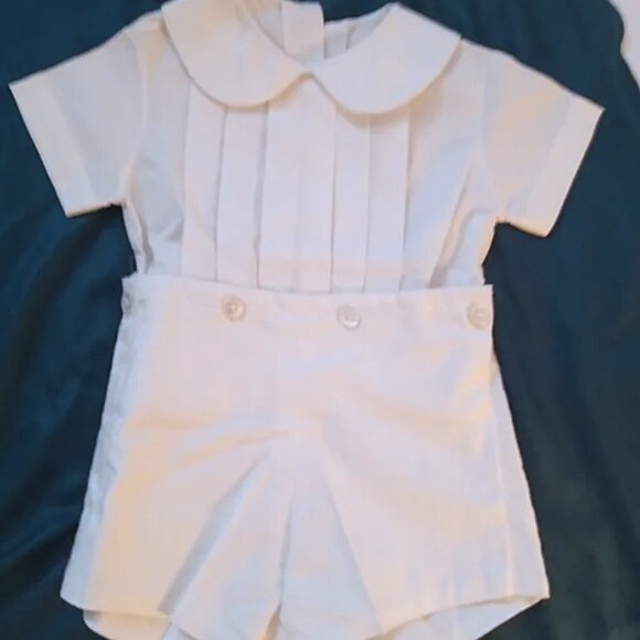 Classic Kids White Shirt and Shorts Outfit